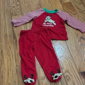 6-9 months “My First Christmas first Christmas” outfit- pants and long sleeve